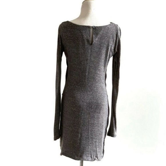 Elizabeth & James Black Long Sleeves Ruched Silk Knit Dress Sz 8 Olsens the Row - Picture 4 of 9